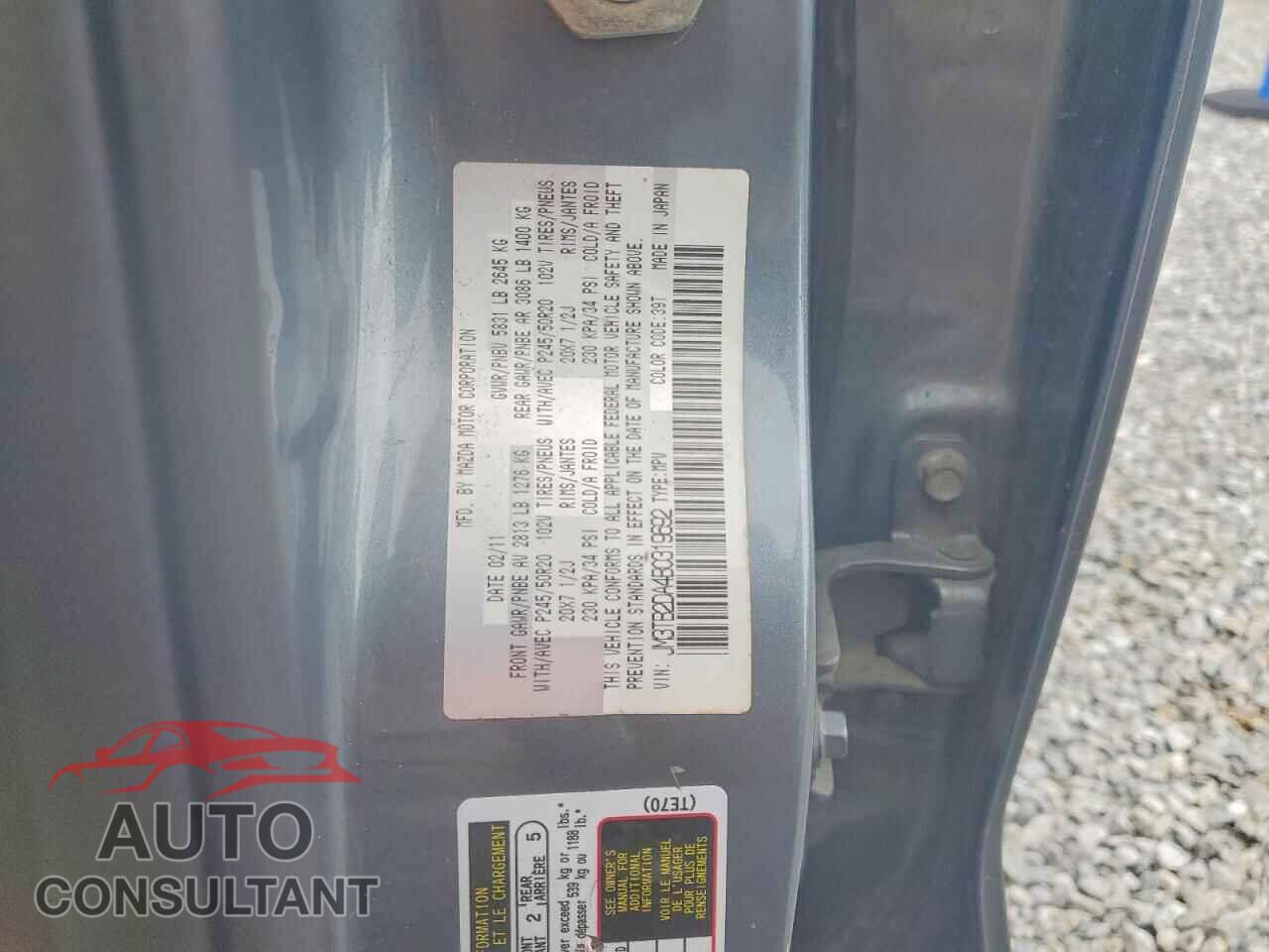MAZDA CX-9 2011 - JM3TB2DA4B0319692