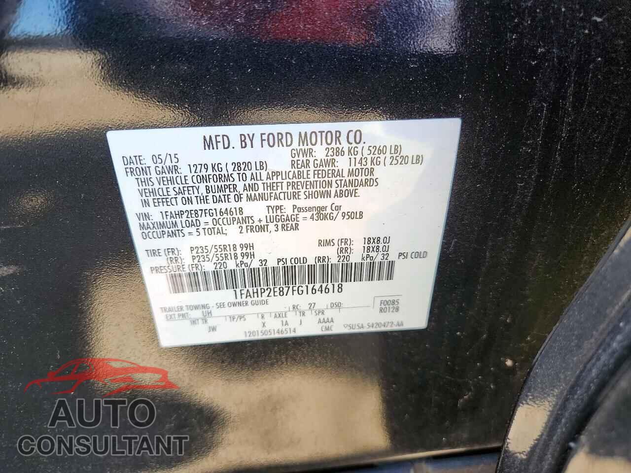 FORD TAURUS 2015 - 1FAHP2E87FG164618