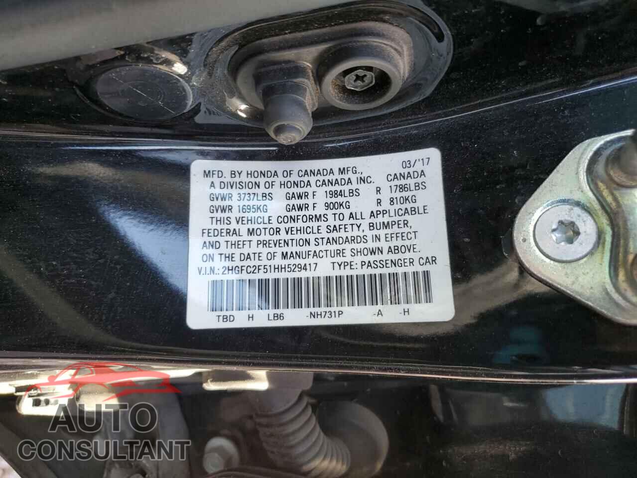 HONDA CIVIC 2017 - 2HGFC2F51HH529417