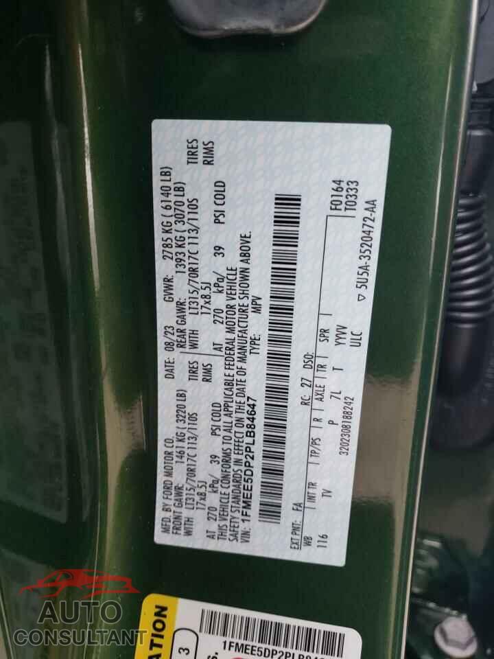 FORD BRONCO 2023 - 1FMEE5DP2PLB84647