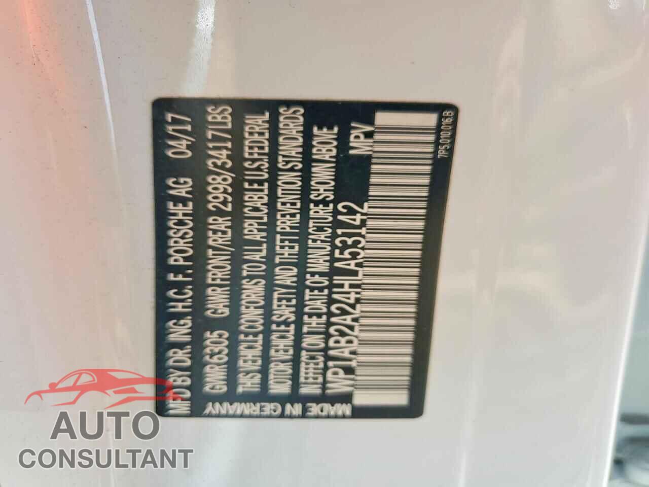 PORSCHE CAYENNE 2017 - WP1AB2A24HLA53142