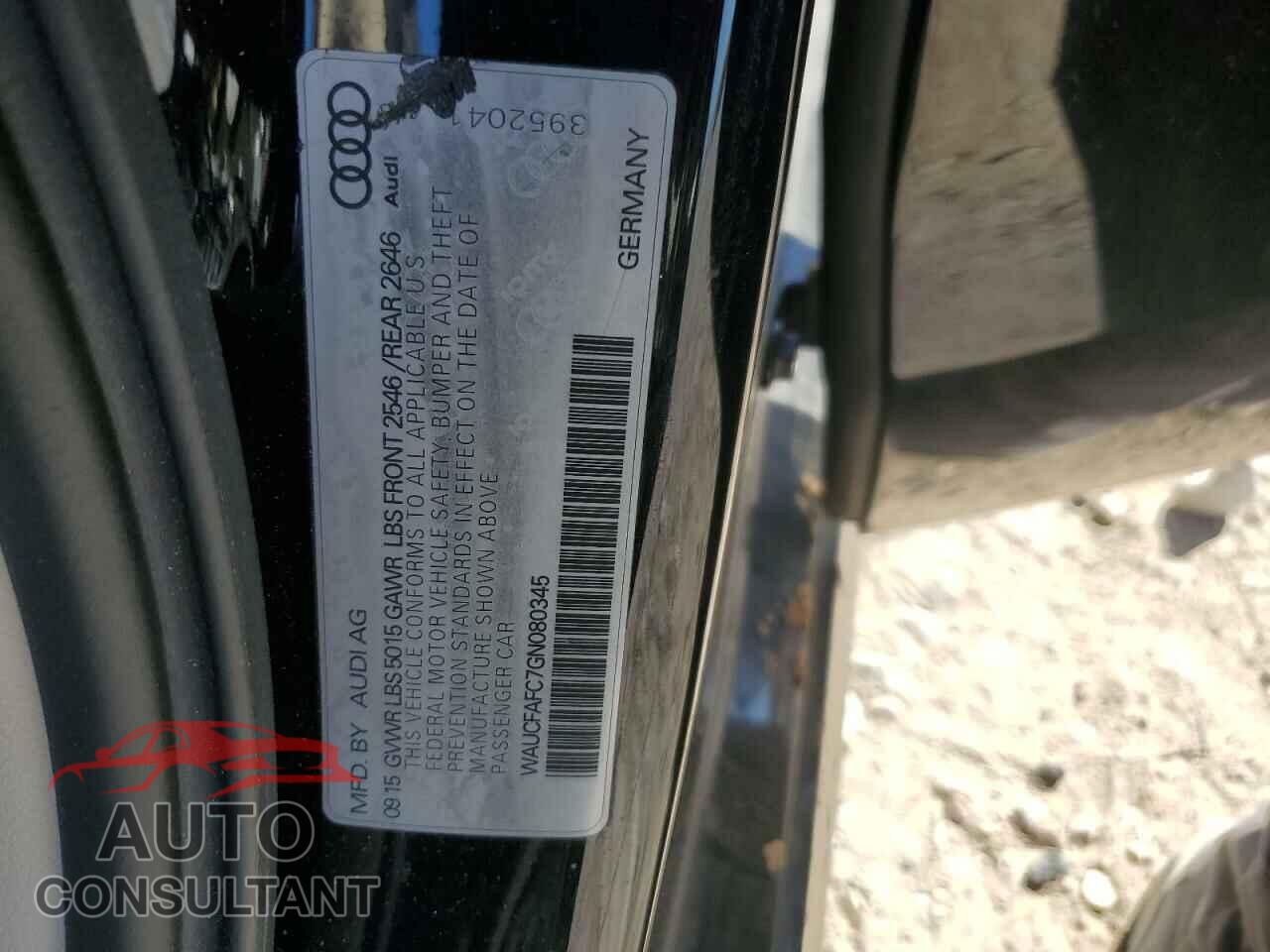 AUDI A6 2016 - WAUCFAFC7GN080345