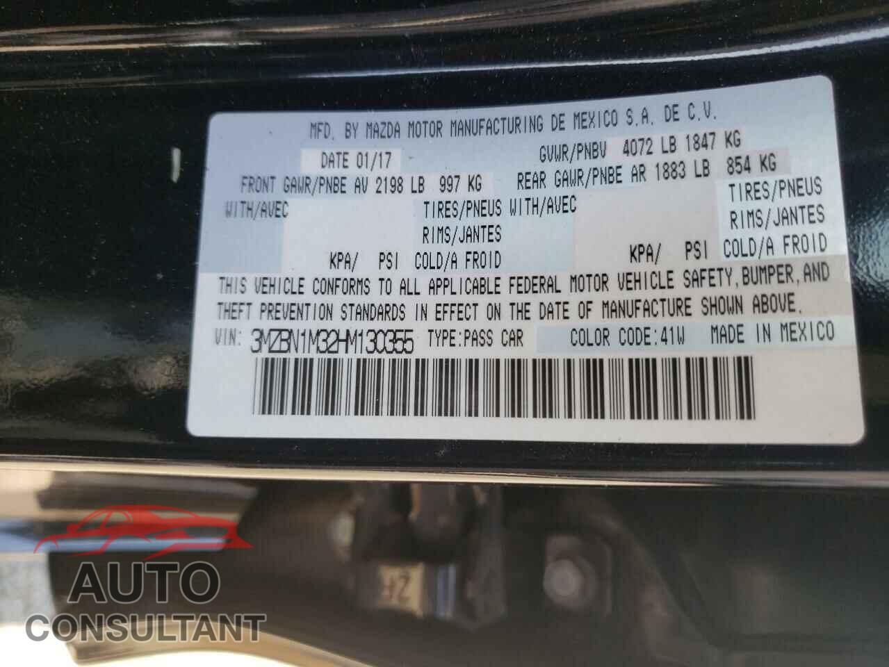 MAZDA 3 2017 - 3MZBN1M32HM130355