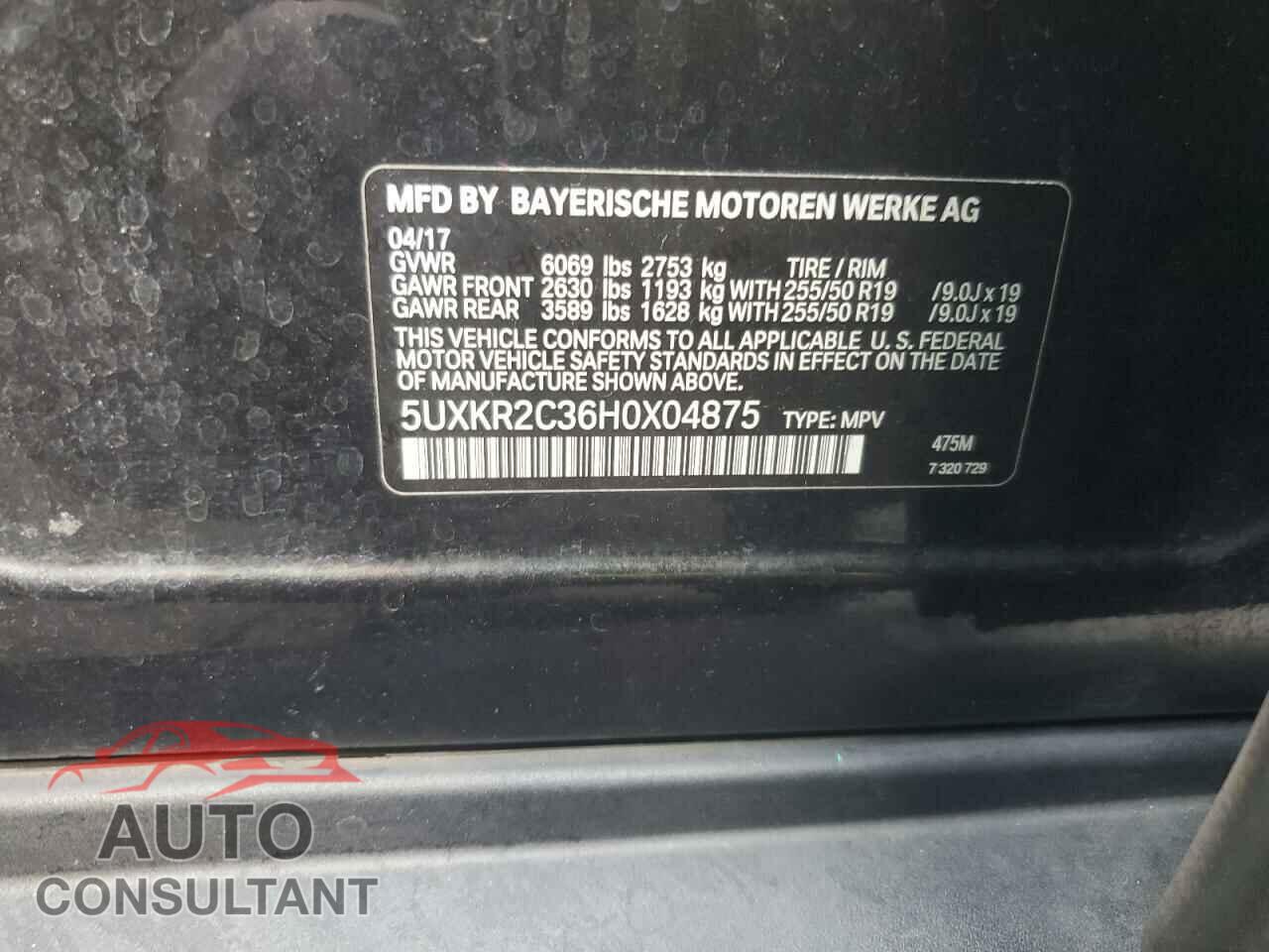 BMW X5 2017 - 5UXKR2C36H0X04875