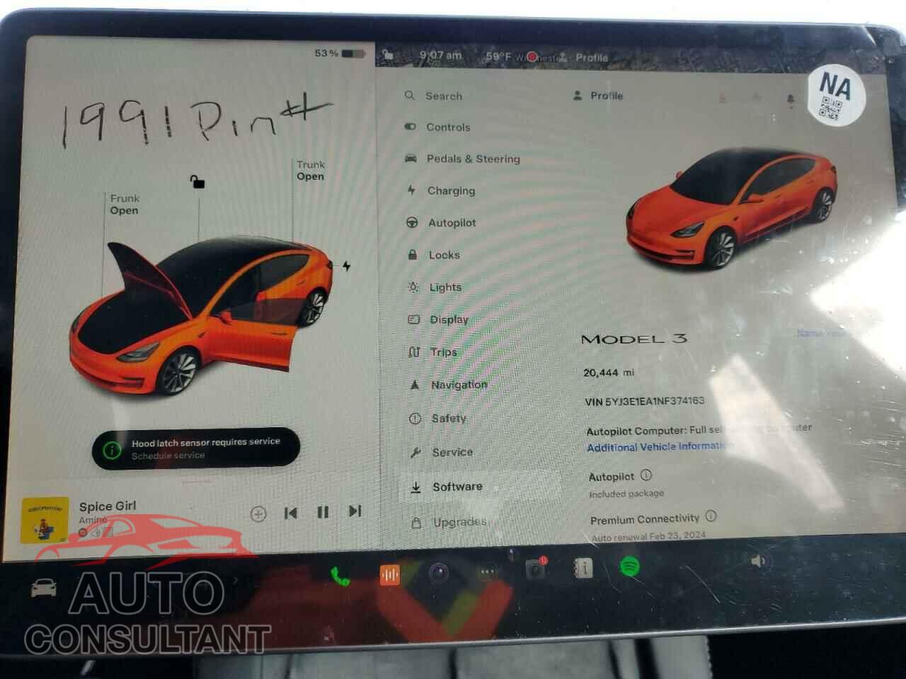 TESLA MODEL 3 2022 - 5YJ3E1EA1NF374163