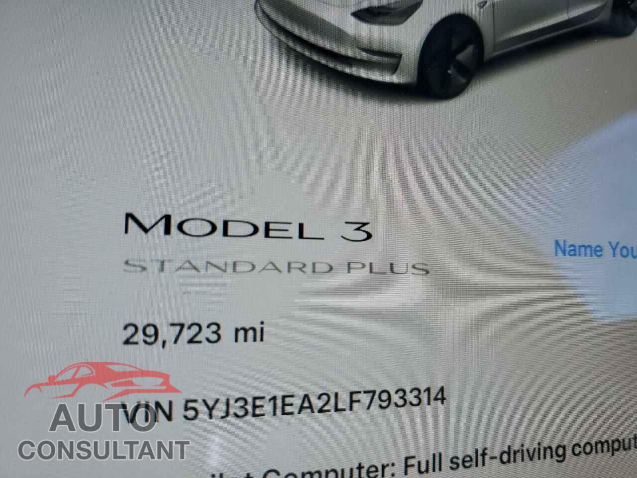 TESLA MODEL 3 2020 - 5YJ3E1EA2LF793314