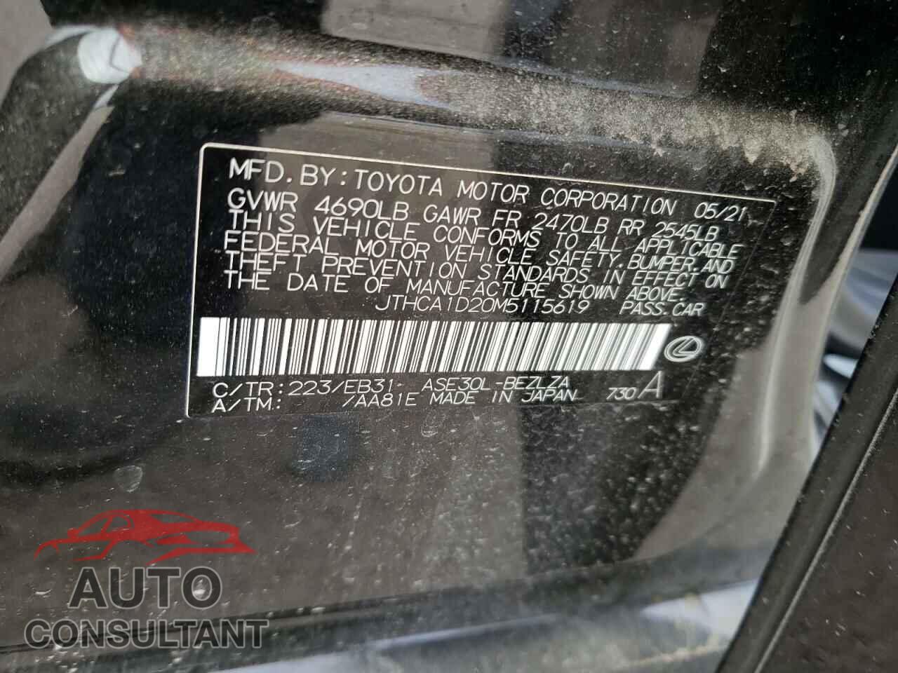 LEXUS IS 2021 - JTHCA1D20M5115619