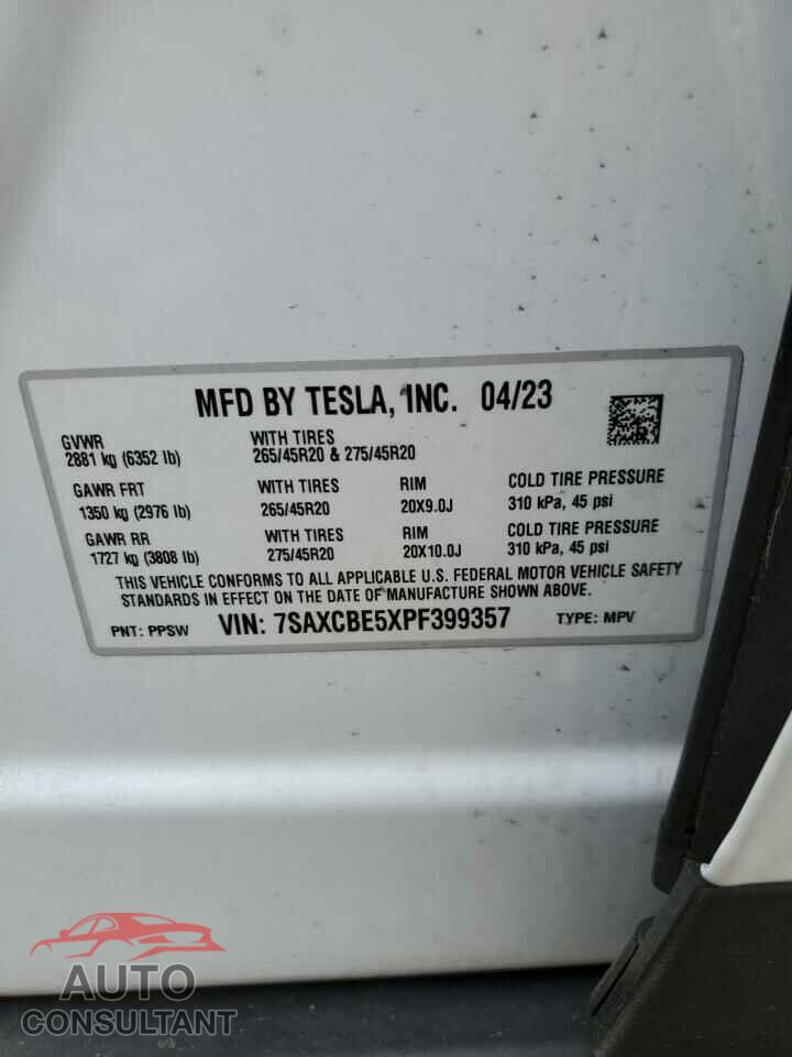 TESLA MODEL X 2023 - 7SAXCBE5XPF399357