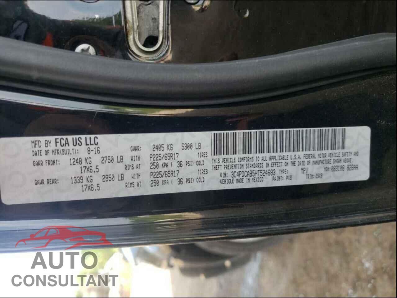 DODGE JOURNEY 2017 - 3C4PDCAB5HT524683