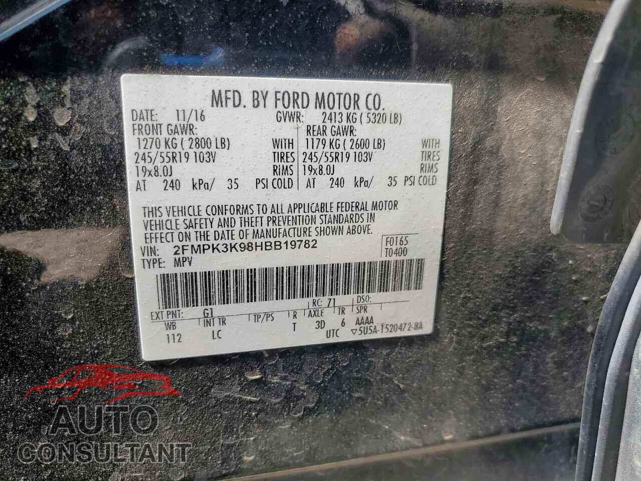 FORD EDGE 2017 - 2FMPK3K98HBB19782