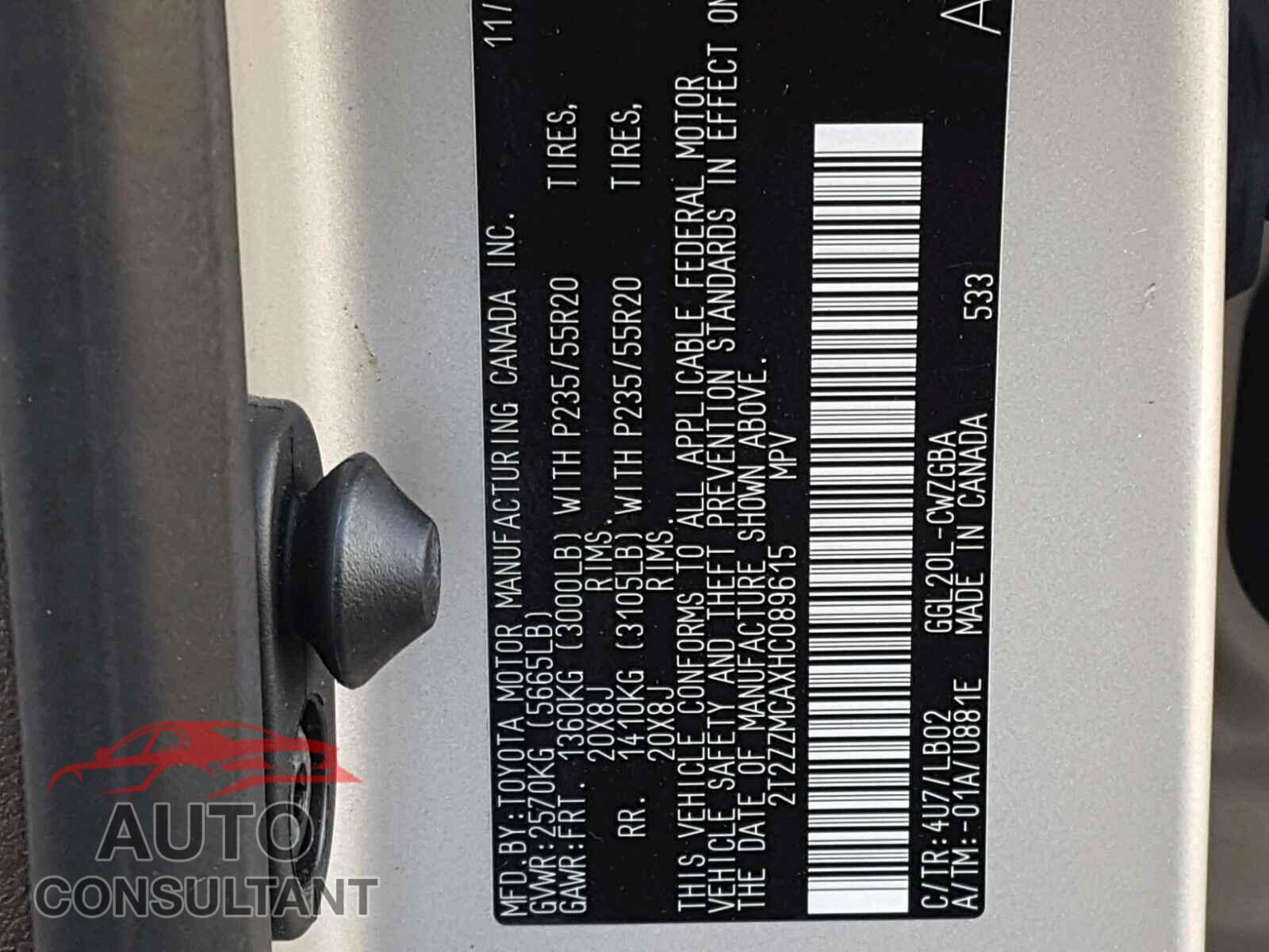 LEXUS RX 350 2017 - 2T2ZZMCAXHC089615