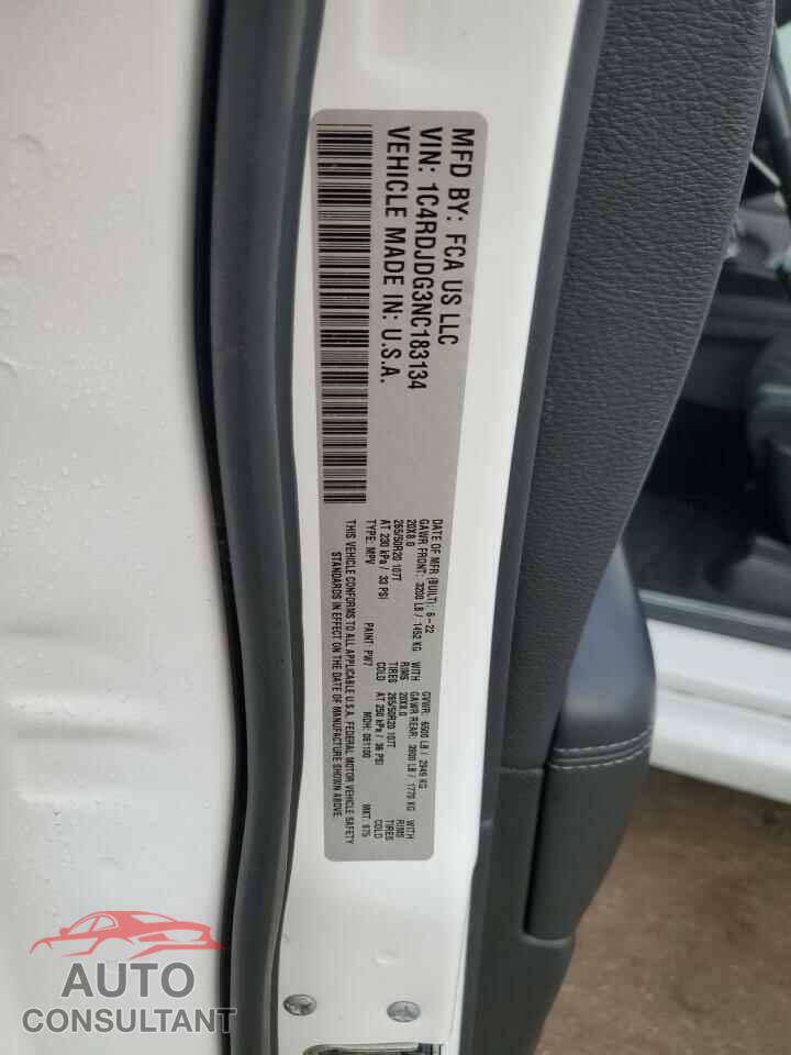 DODGE DURANGO 2022 - 1C4RDJDG3NC183134