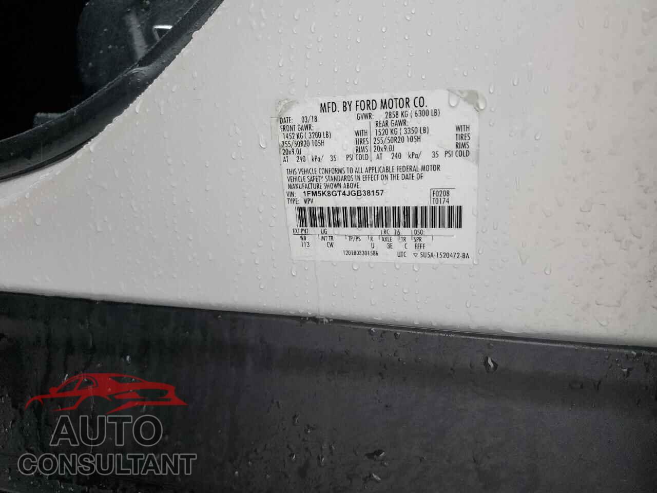 FORD EXPLORER 2018 - 1FM5K8GT4JGB38157