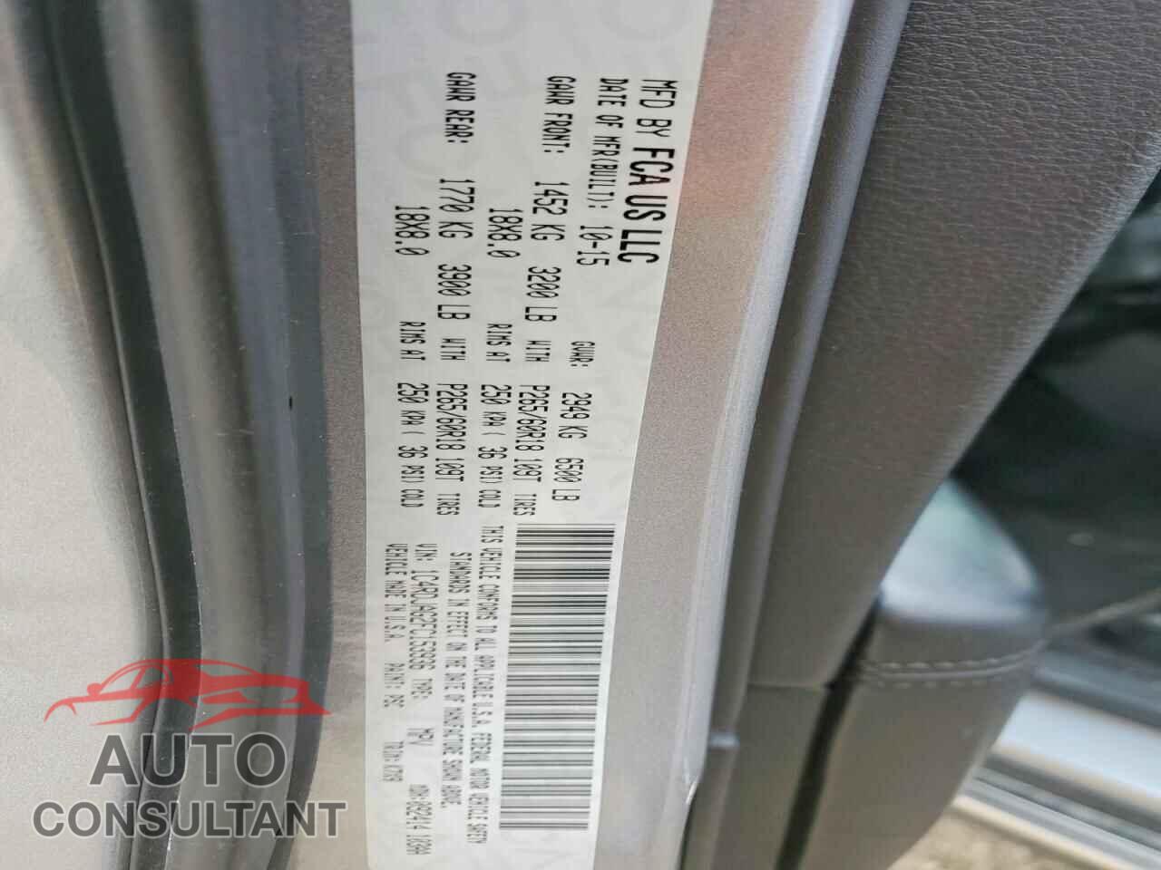 DODGE DURANGO 2015 - 1C4RDJAG2FC153936