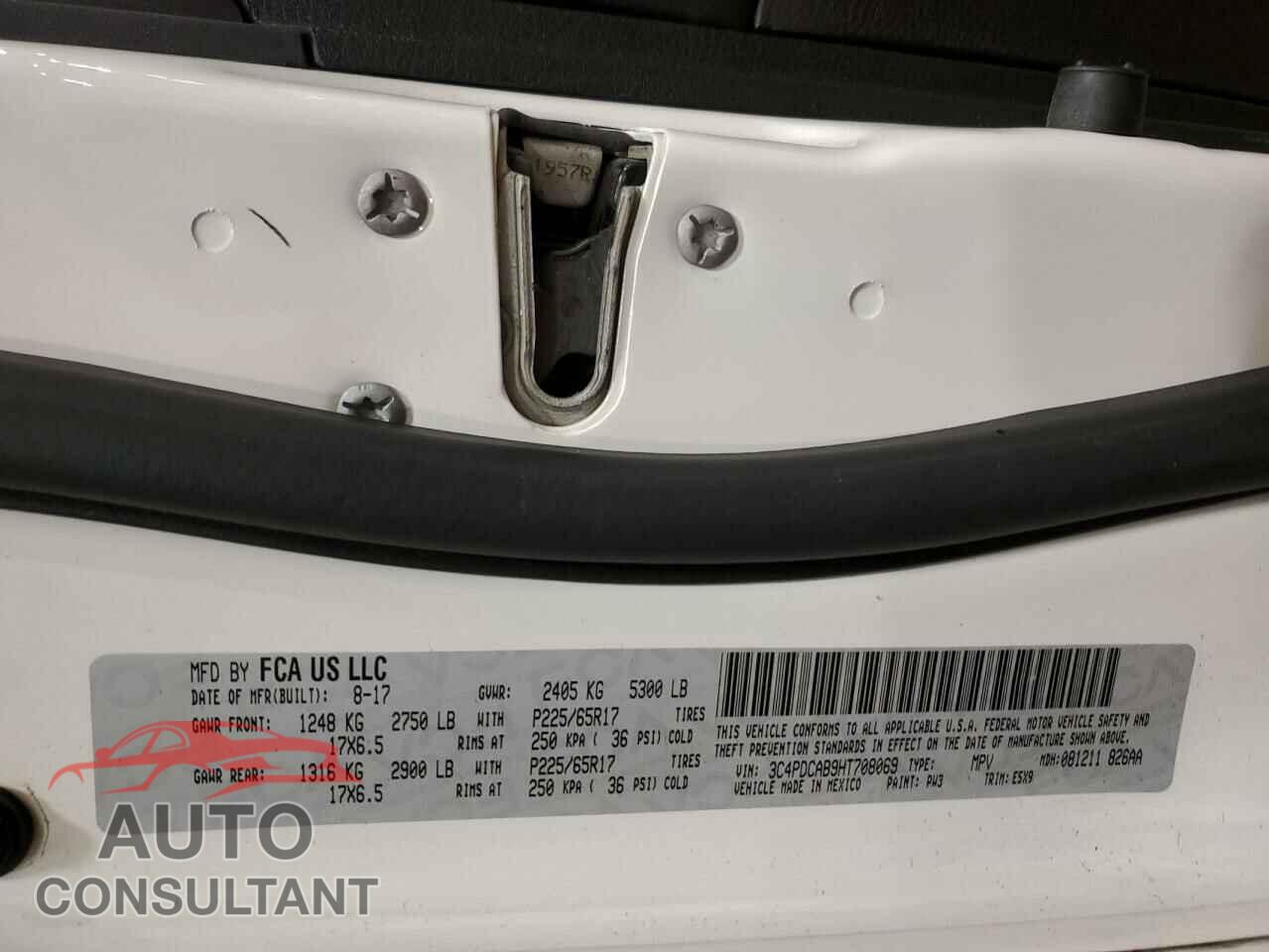 DODGE JOURNEY 2017 - 3C4PDCAB9HT708069