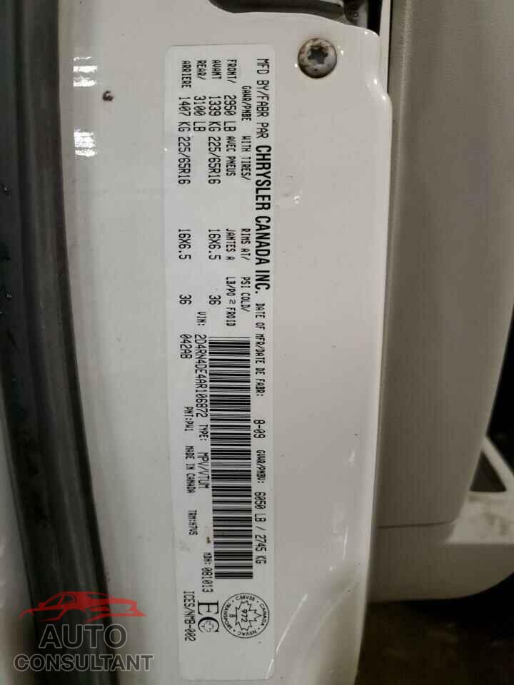 DODGE CARAVAN 2010 - 2D4RN4DE4AR106872