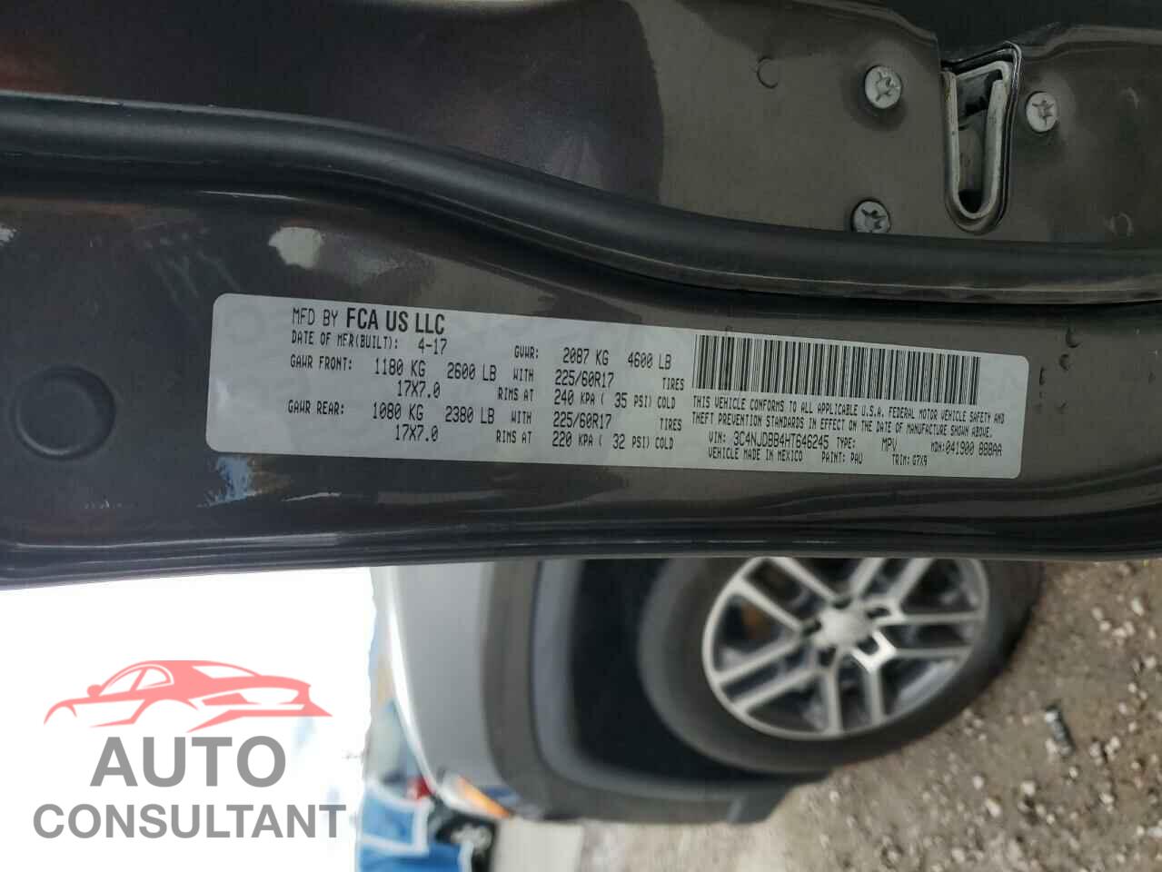 JEEP COMPASS 2017 - 3C4NJDBB4HT646245