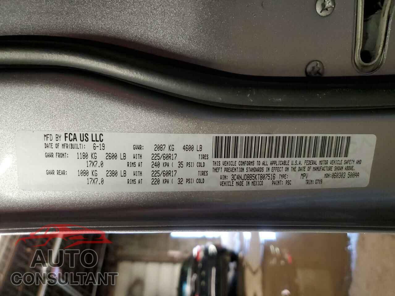 JEEP COMPASS 2019 - 3C4NJDBB5KT807516