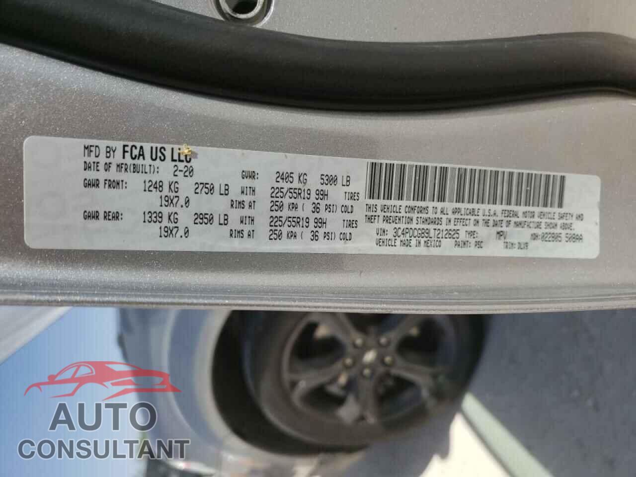 DODGE JOURNEY 2020 - 3C4PDCGB9LT212625