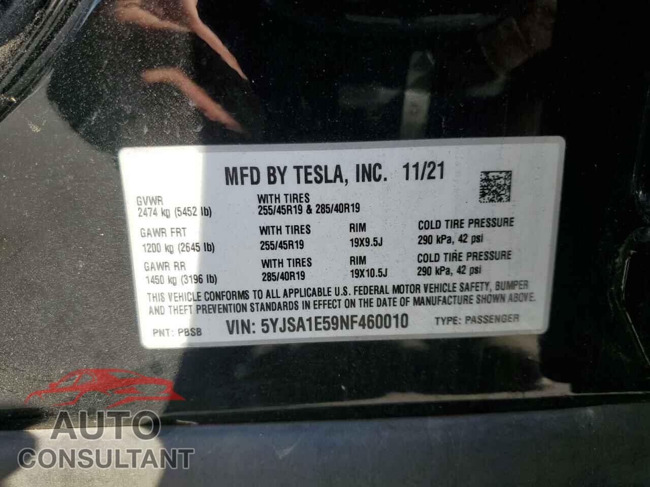 TESLA MODEL S 2022 - 5YJSA1E59NF460010