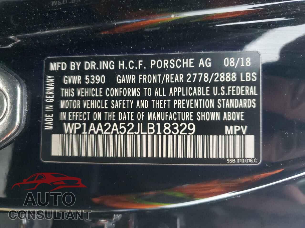 PORSCHE MACAN 2018 - WP1AA2A52JLB18329