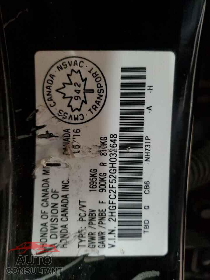 HONDA CIVIC 2016 - 2HGFC2F52GH032648