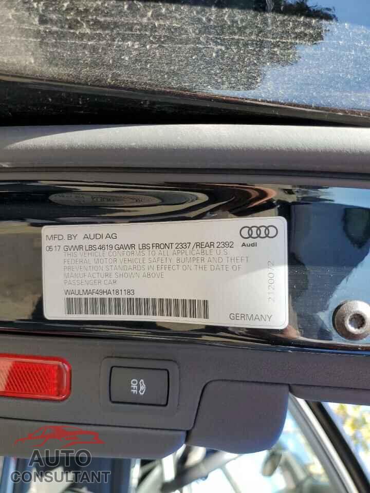 AUDI A4 2017 - WAULMAF49HA181183