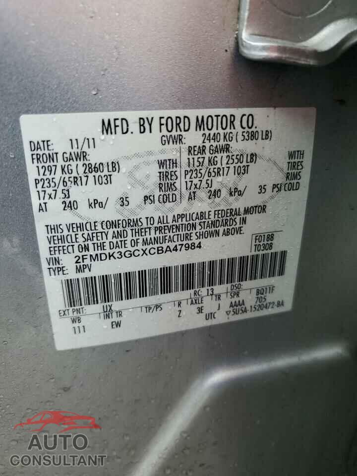 FORD EDGE 2012 - 2FMDK3GCXCBA47984
