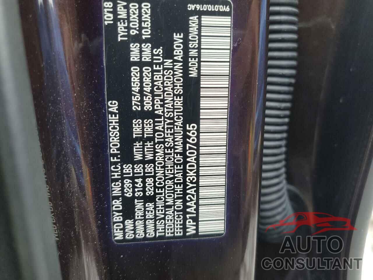 PORSCHE CAYENNE 2019 - WP1AA2AY3KDA07665