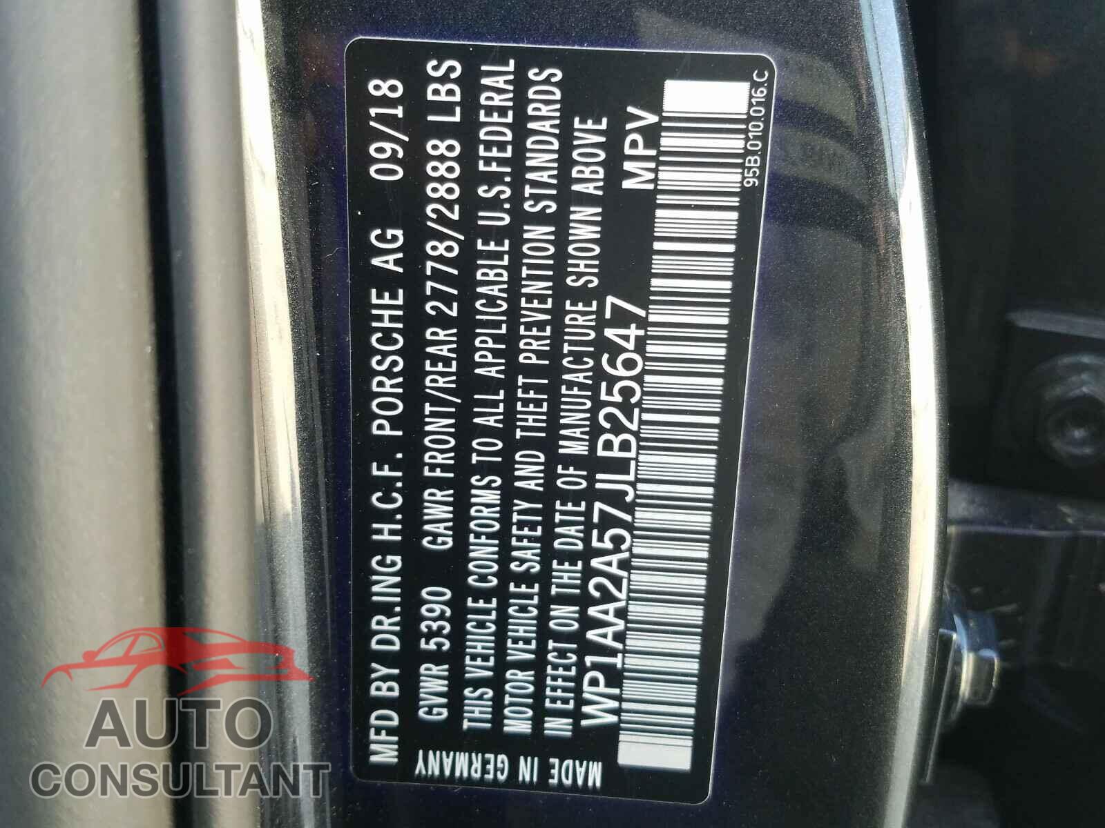 PORSCHE MACAN 2018 - WP1AA2A57JLB25647