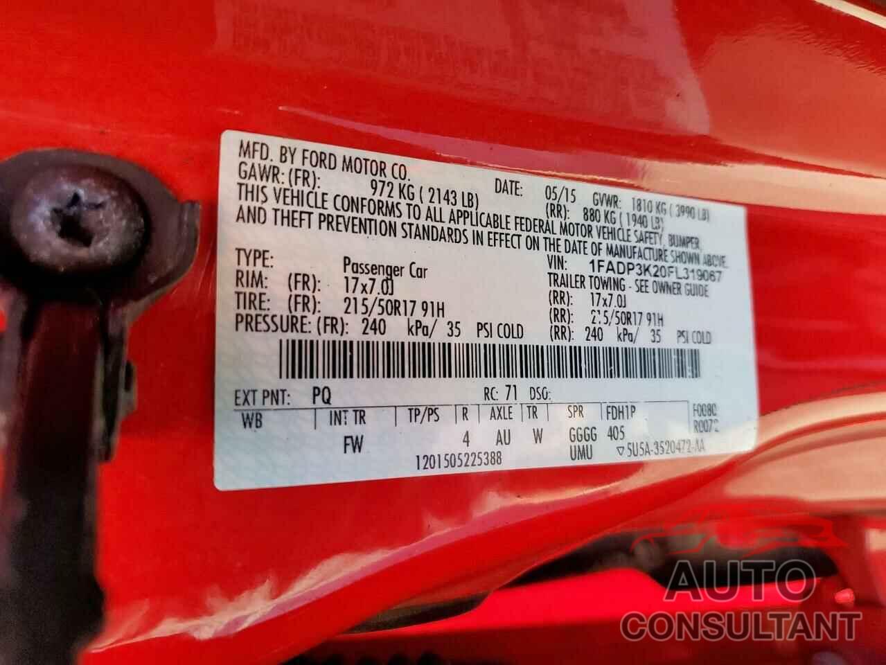 FORD FOCUS 2015 - 1FADP3K20FL319067