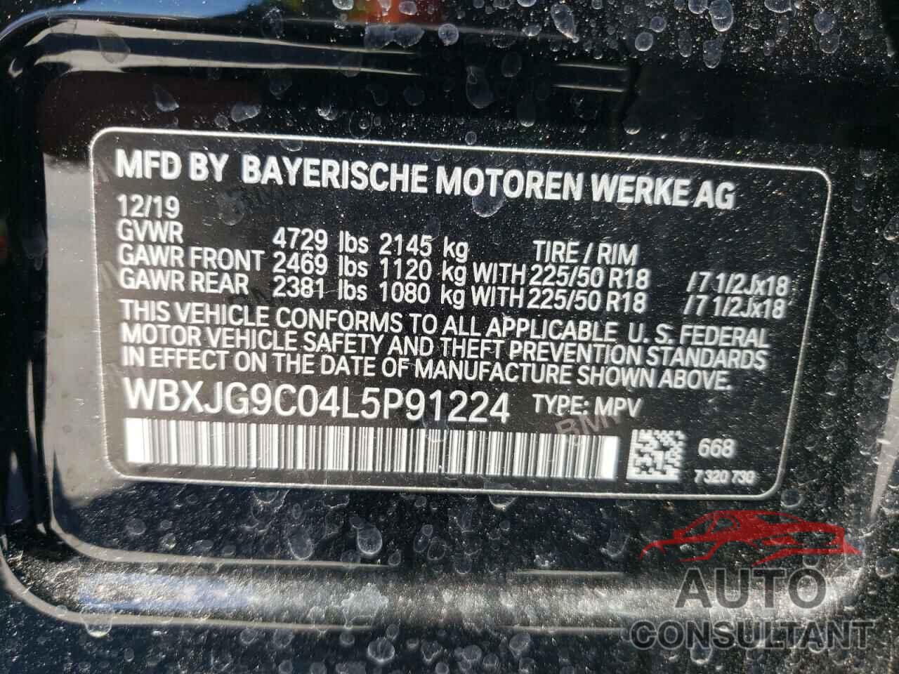 BMW X1 2020 - WBXJG9C04L5P91224