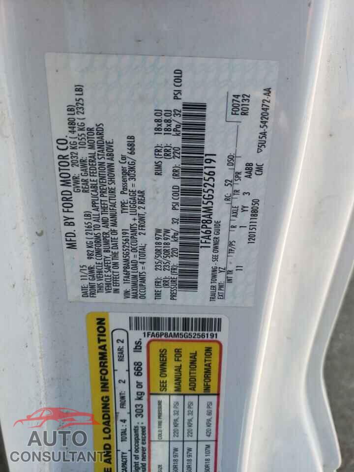 FORD MUSTANG 2016 - 1FA6P8AM5G5256191