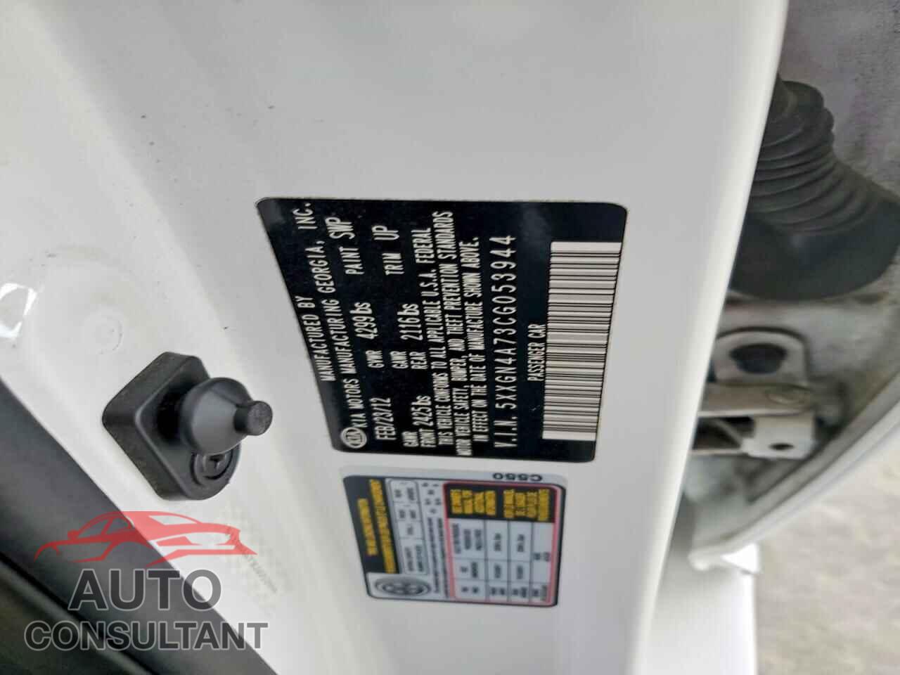 KIA OPTIMA 2012 - 5XXGN4A73CG053944