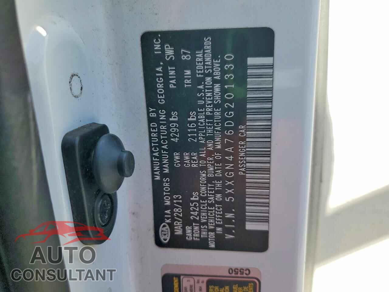 KIA OPTIMA 2013 - 5XXGN4A76DG201330