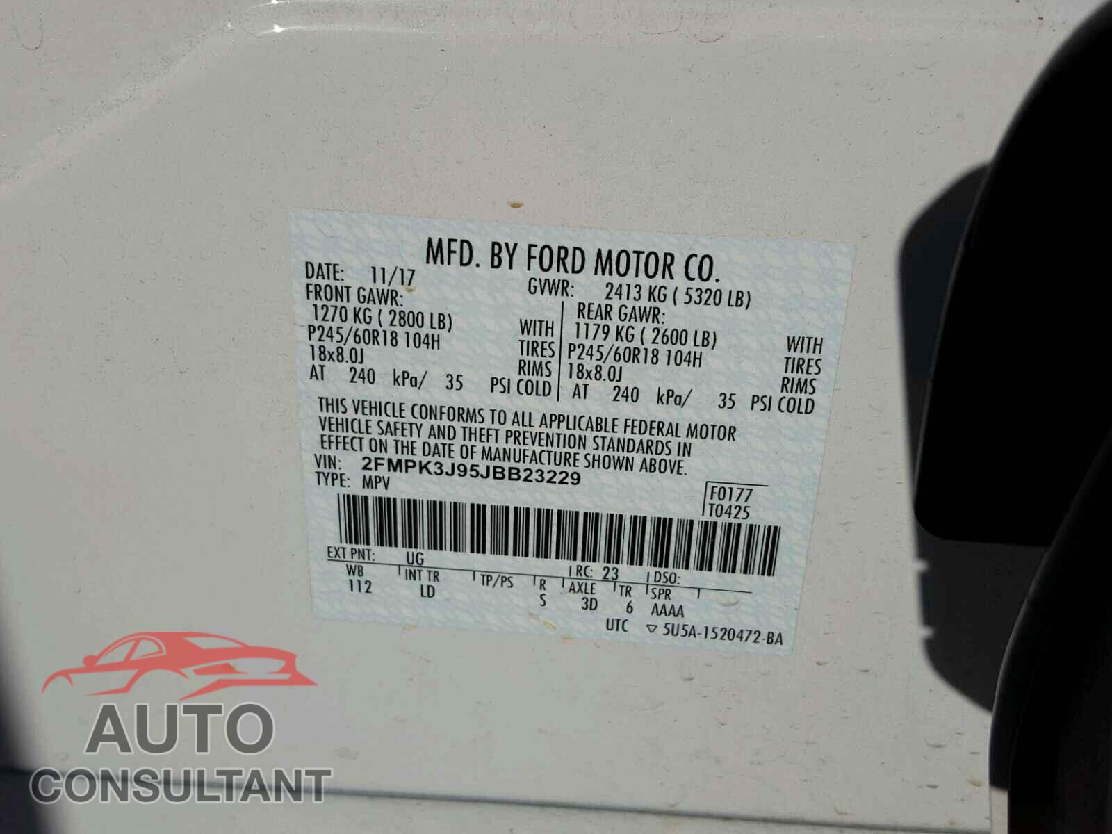 FORD EDGE SEL 2018 - 2FMPK3J95JBB23229