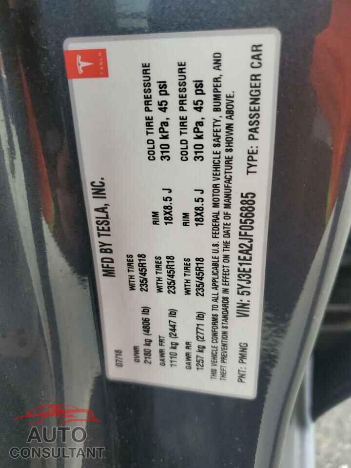TESLA MODEL 3 2018 - 5YJ3E1EA2JF056885