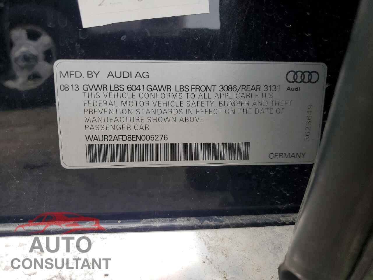 AUDI A8 2014 - WAUR2AFD8EN005276