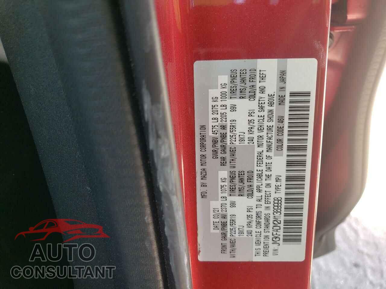 MAZDA CX-5 2021 - JM3KFADM2M1389998