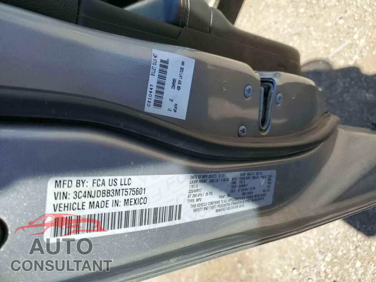 JEEP COMPASS 2021 - 3C4NJDBB3MT575601