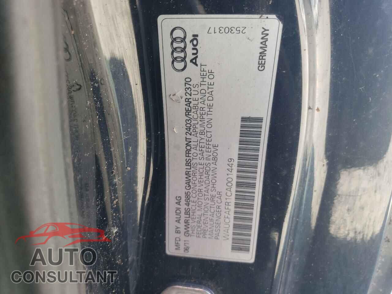 AUDI A5 2012 - WAUCFAFR1CA001449