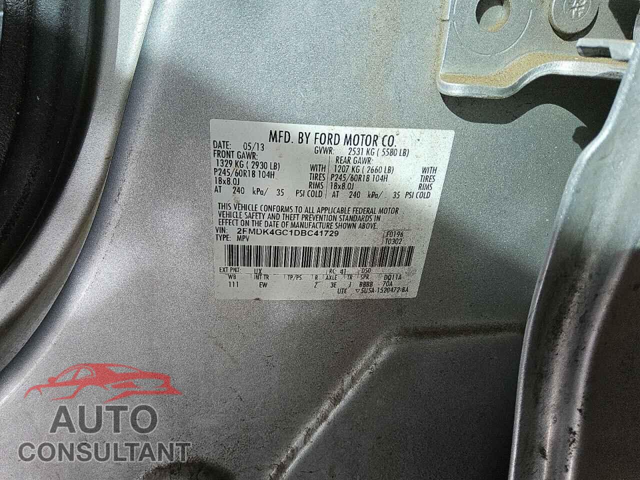 FORD EDGE 2013 - 2FMDK4GC1DBC41729