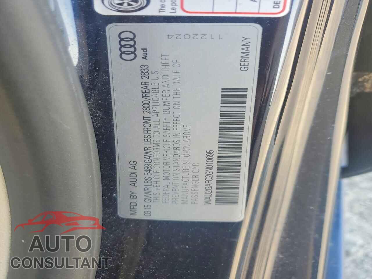 AUDI A7 2016 - WAU2GAFC2GN010695