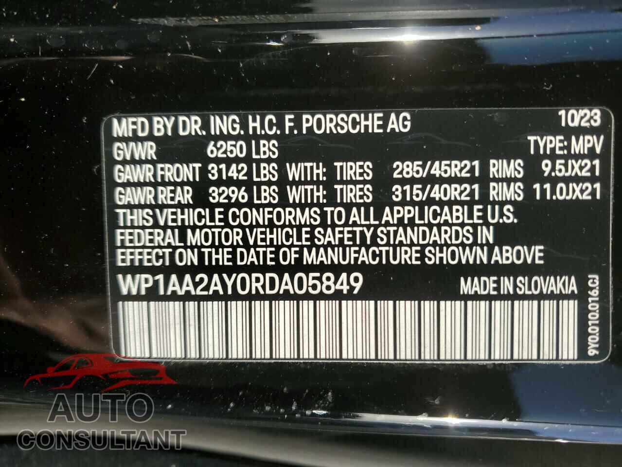 PORSCHE CAYENNE 2024 - WP1AA2AY0RDA05849