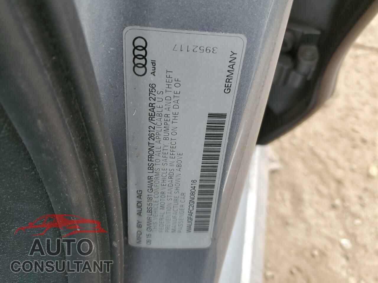 AUDI A6 2016 - WAUGFAFC2GN080416