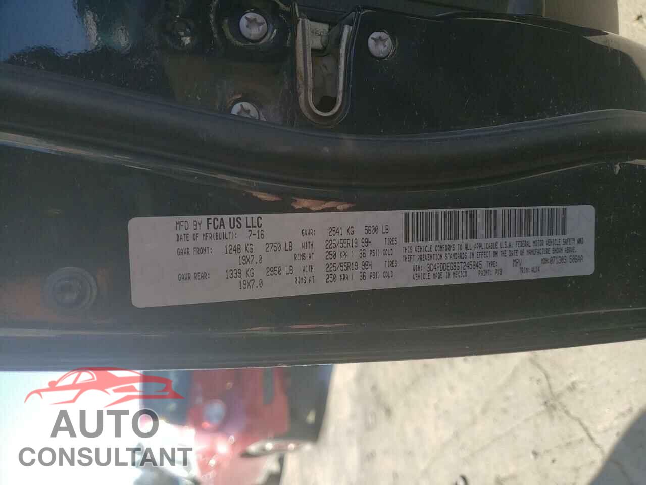 DODGE JOURNEY 2016 - 3C4PDDEG9GT245845