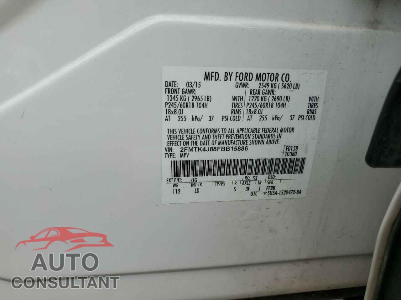 FORD EDGE 2015 - 2FMTK4J88FBB15886