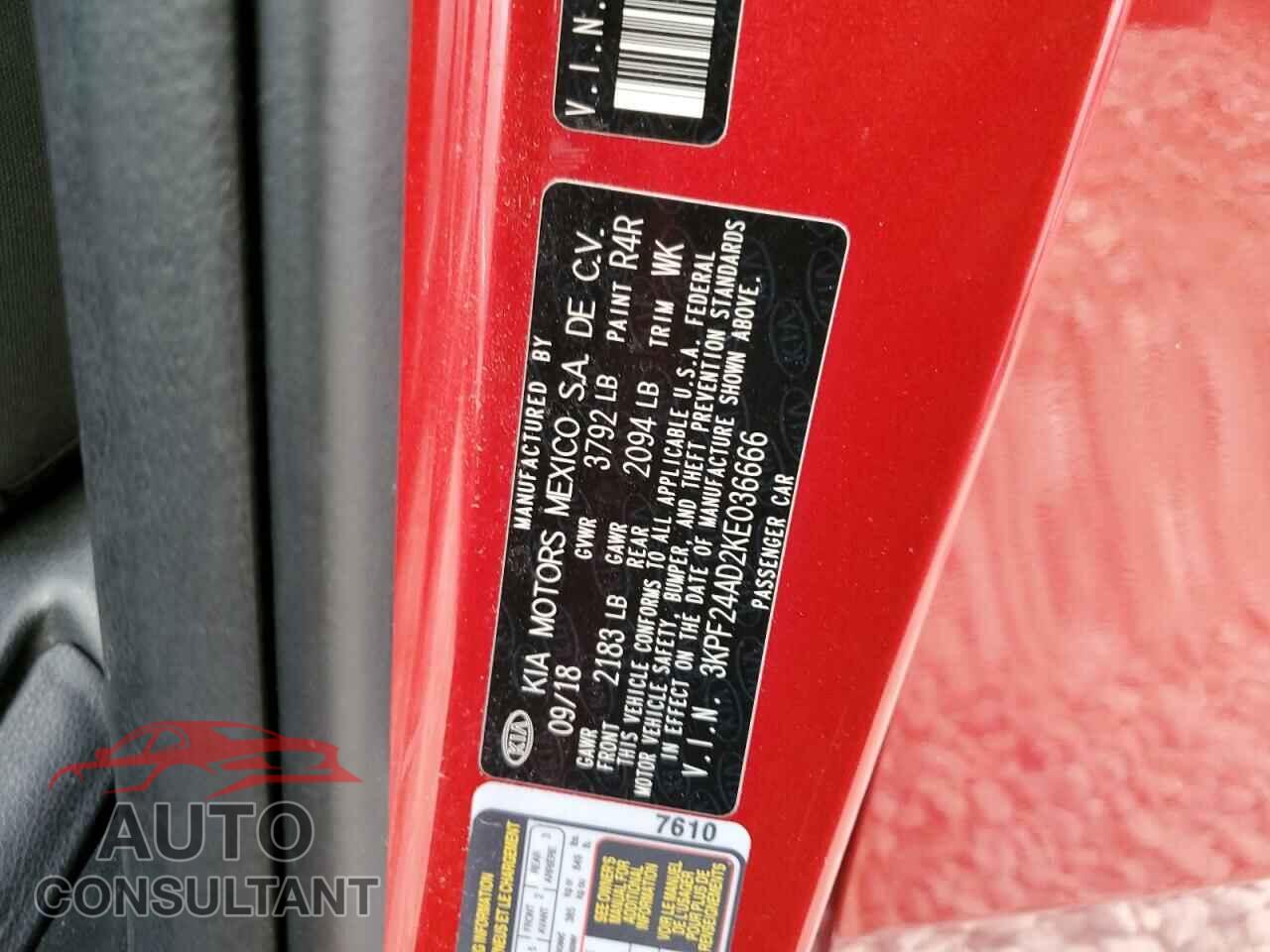 KIA FORTE 2019 - 3KPF24AD2KE036666