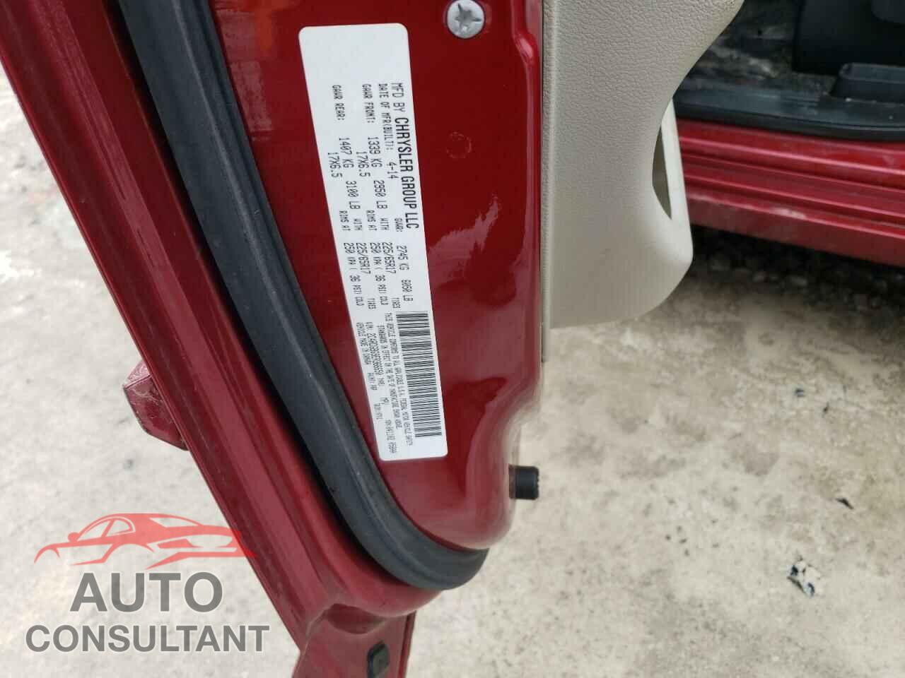 DODGE CARAVAN 2014 - 2C4RDGBG9ER366650