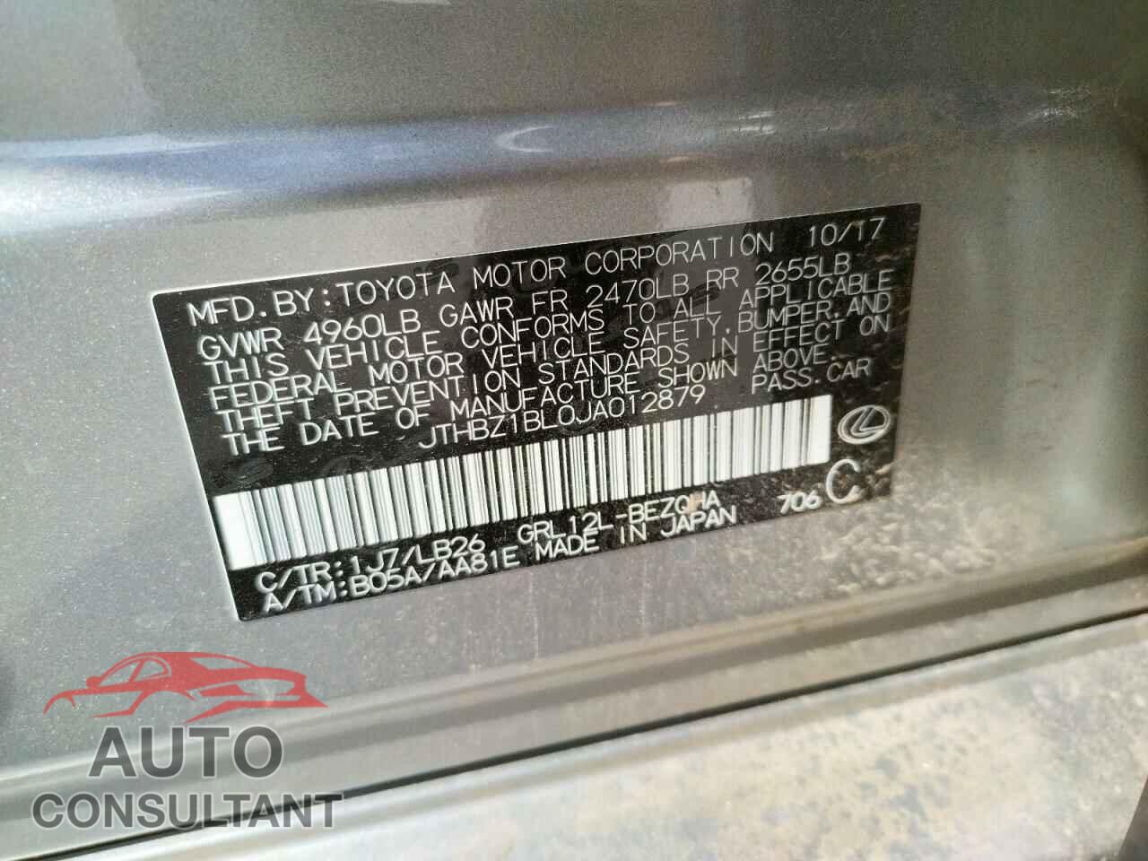 LEXUS GS350 2018 - JTHBZ1BL0JA012879